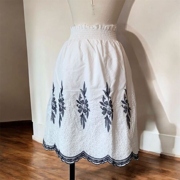 Vintage Y2K White Lace Peasant Midi Skirt Tiered S Small - Picture 3 of 6